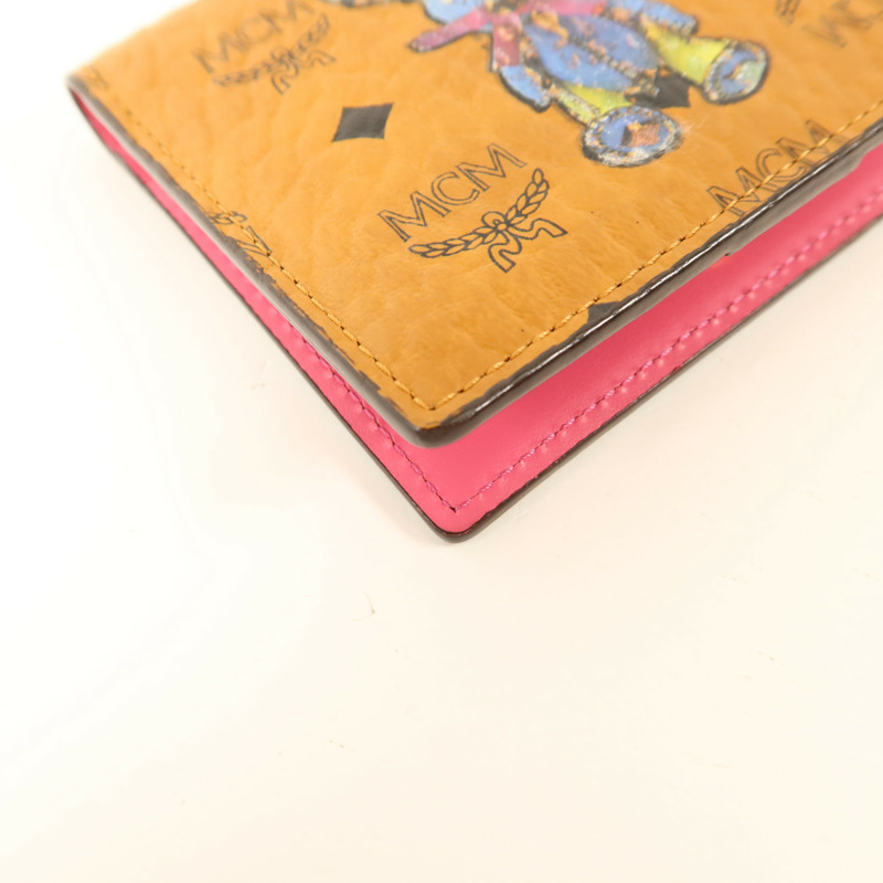 MCM 牛皮皮革Bifold Wallet金扣錢包-12