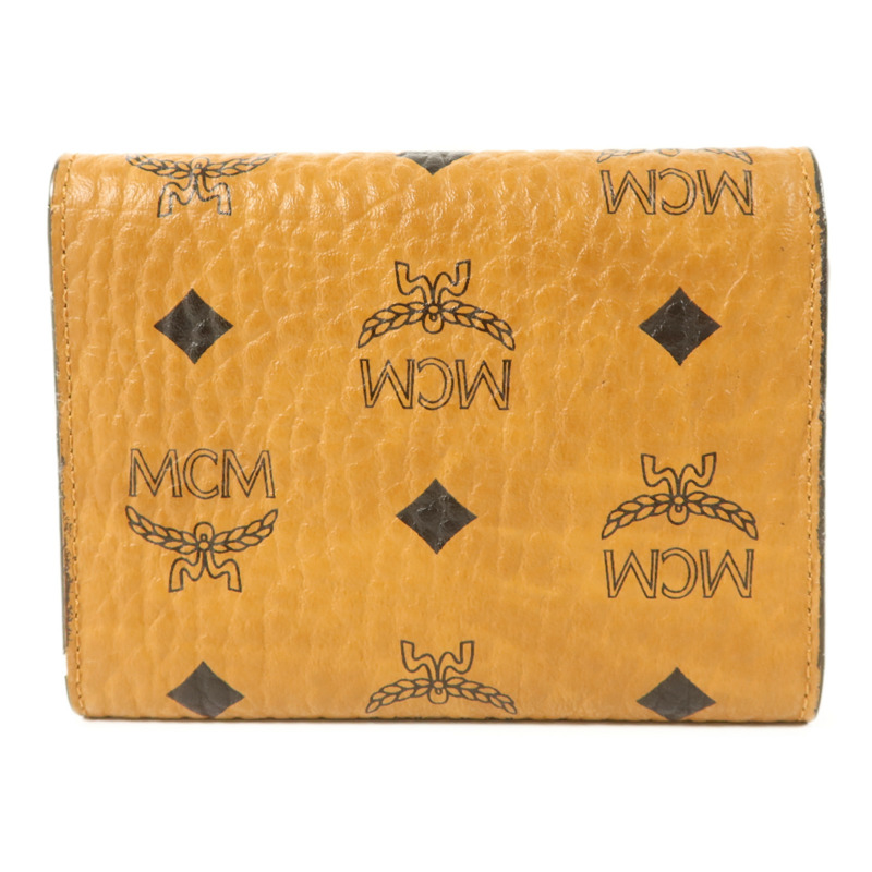 MCM 牛皮皮革Trifold Wallet金扣錢包-1