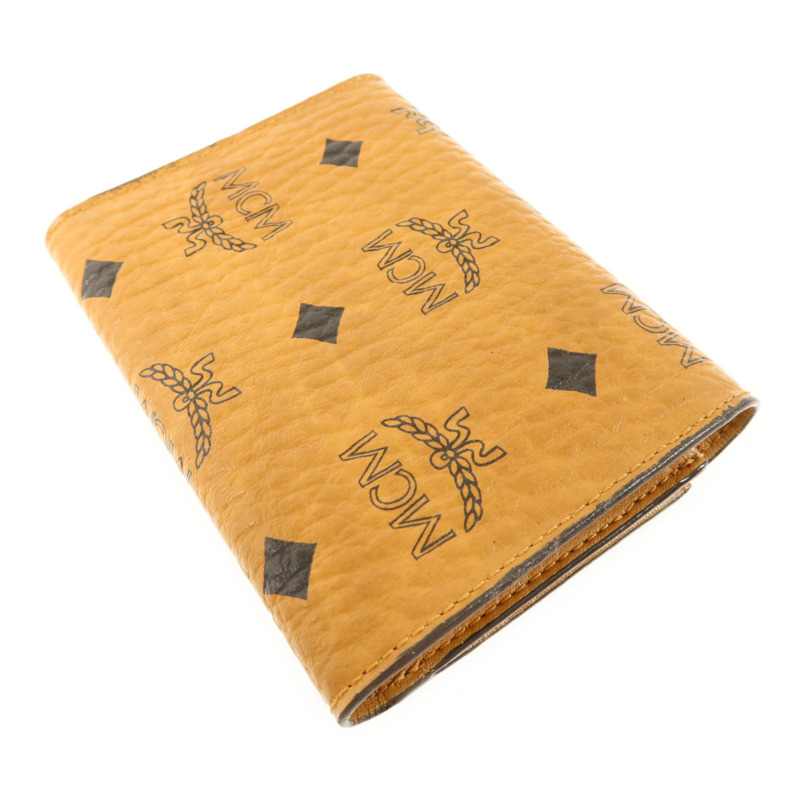 MCM 牛皮皮革Trifold Wallet金扣錢包-3