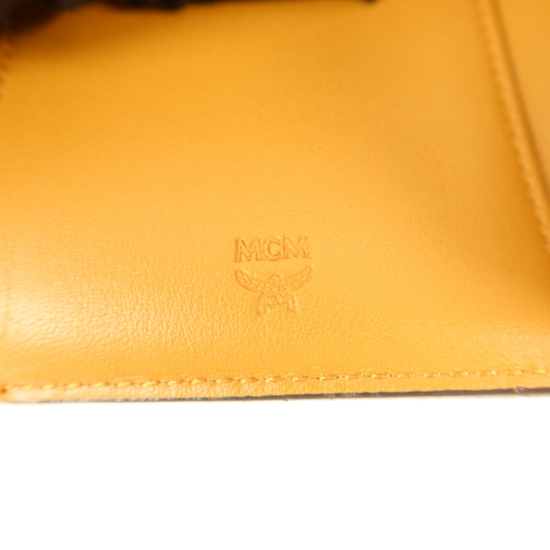 MCM 牛皮皮革Trifold Wallet金扣錢包-7