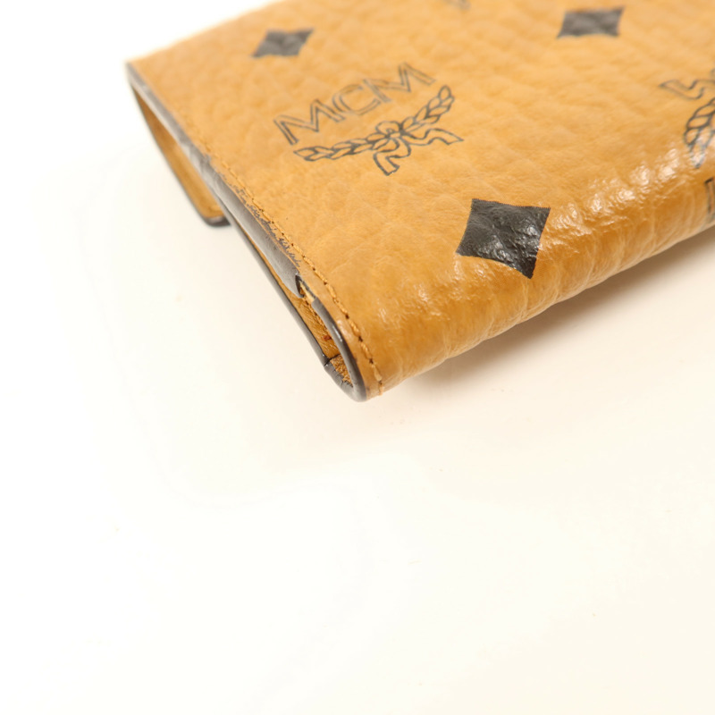 MCM 牛皮皮革Trifold Wallet金扣錢包-14
