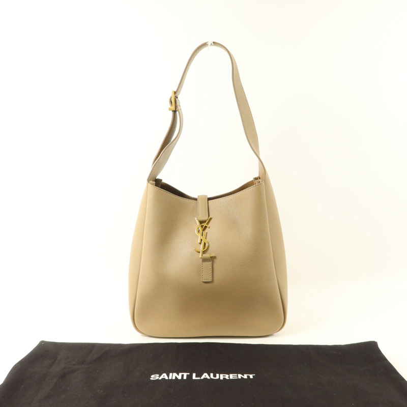 SAINT LAURENT 牛皮皮革LE 5 A 7 Hobo Small金扣肩背袋-9