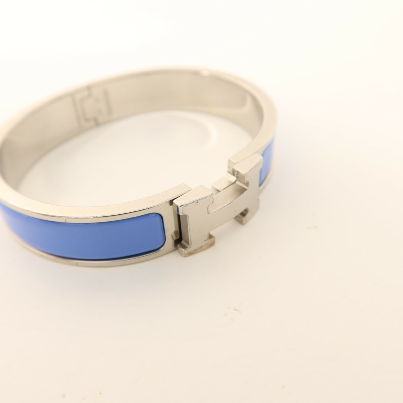 HERMES 金屬Clic H銀扣手鐲-4