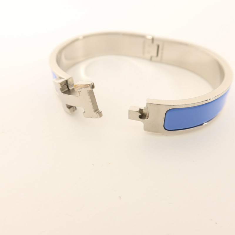 HERMES 金屬Clic H銀扣手鐲-5