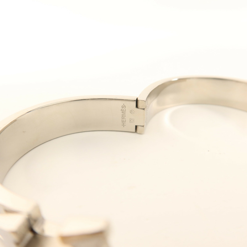 HERMES 金屬Clic H銀扣手鐲-7