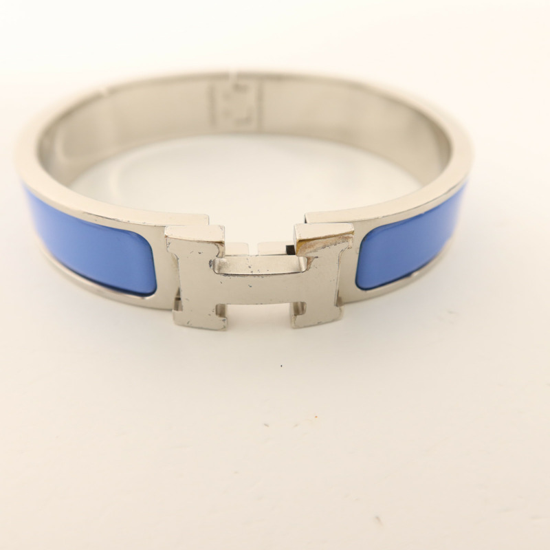 HERMES 金屬Clic H銀扣手鐲-11