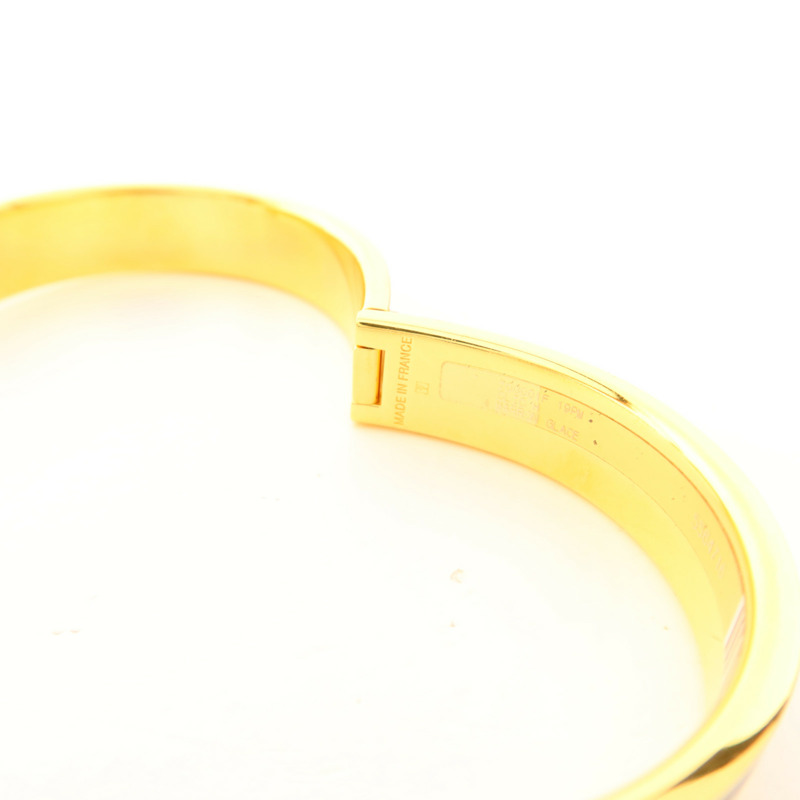 HERMES 金屬Clic H金扣手鐲Marron Glace-8