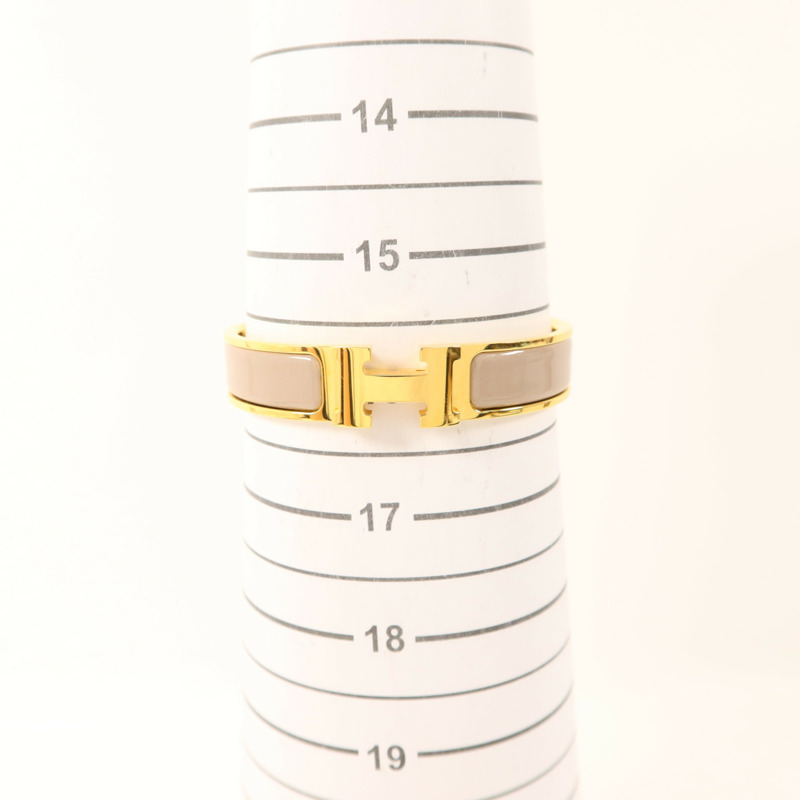 HERMES 金屬Clic H金扣手鐲Marron Glace-9