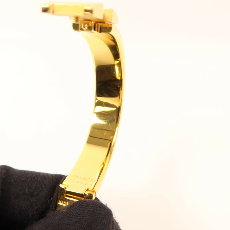 HERMES 金屬Clic H金扣手鐲Marron Glace-11