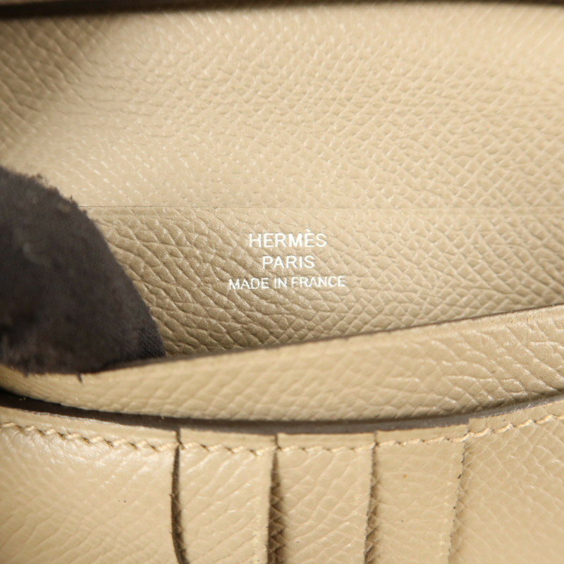 HERMES Epsom皮革Bearn Compact Wallet銀扣錢包Gris Asphalt​e-6