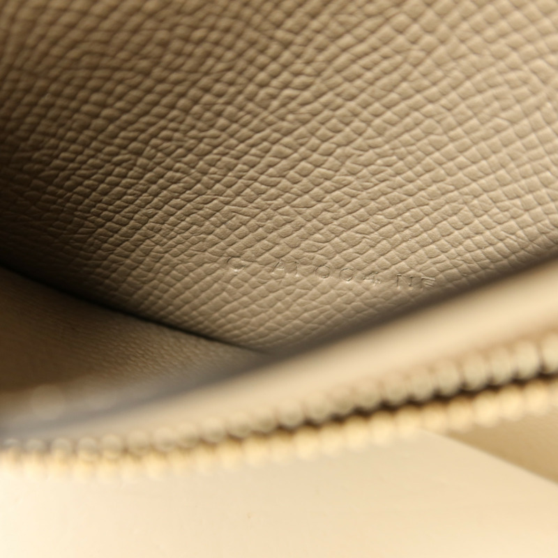 HERMES Epsom皮革Bearn Compact Wallet銀扣錢包Gris Asphalt​e-7