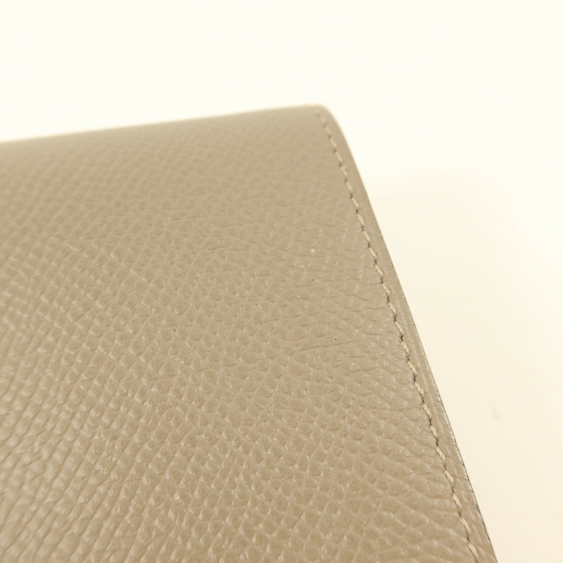 HERMES Epsom皮革Bearn Compact Wallet銀扣錢包Gris Asphalt​e-17