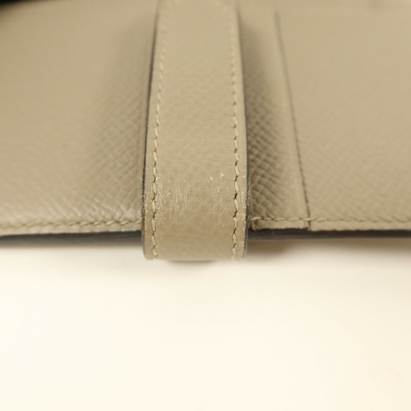 HERMES Epsom皮革Bearn Compact Wallet銀扣錢包Gris Asphalt​e-18