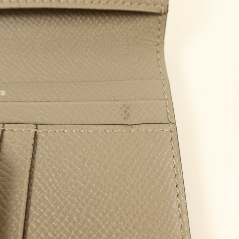 HERMES Epsom皮革Bearn Compact Wallet銀扣錢包Gris Asphalt​e-19