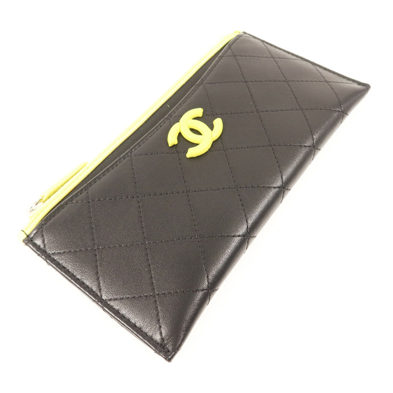 CHANEL 牛皮皮革Long Wallet銀扣長錢包-2