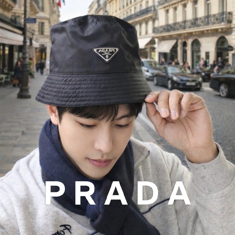 🫅女神購物節狂降（原$14800）‼️只到3/15⏰【9成新】㊣✨PRADA✨普拉達 黑色 輕量 帆布 男女同款 漁夫帽 桶帽/二手精品/保證正品🌳二手樹屋🌳-23