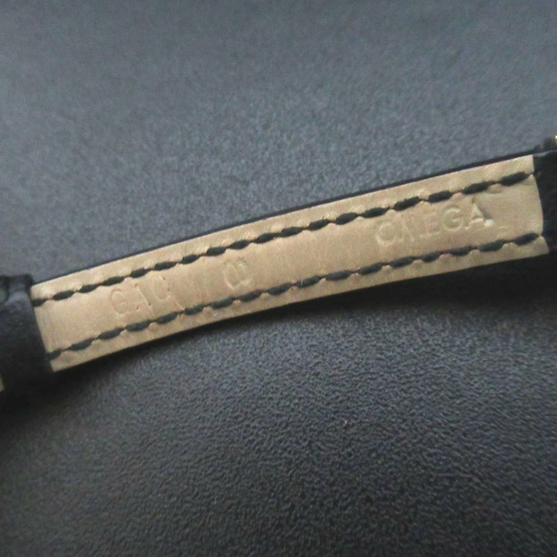 歐米茄碟飛系列自動機械雙針女錶，不鏽鋼錶殼搭配皮革錶帶，黑色-7