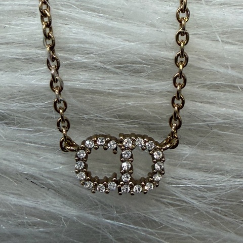 DIOR N2241 金色CD 水鑽 Petit CD 項鍊