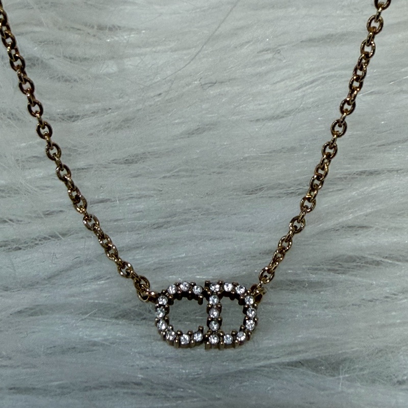 DIOR N2241 金色CD 水鑽 Petit CD 項鍊-2