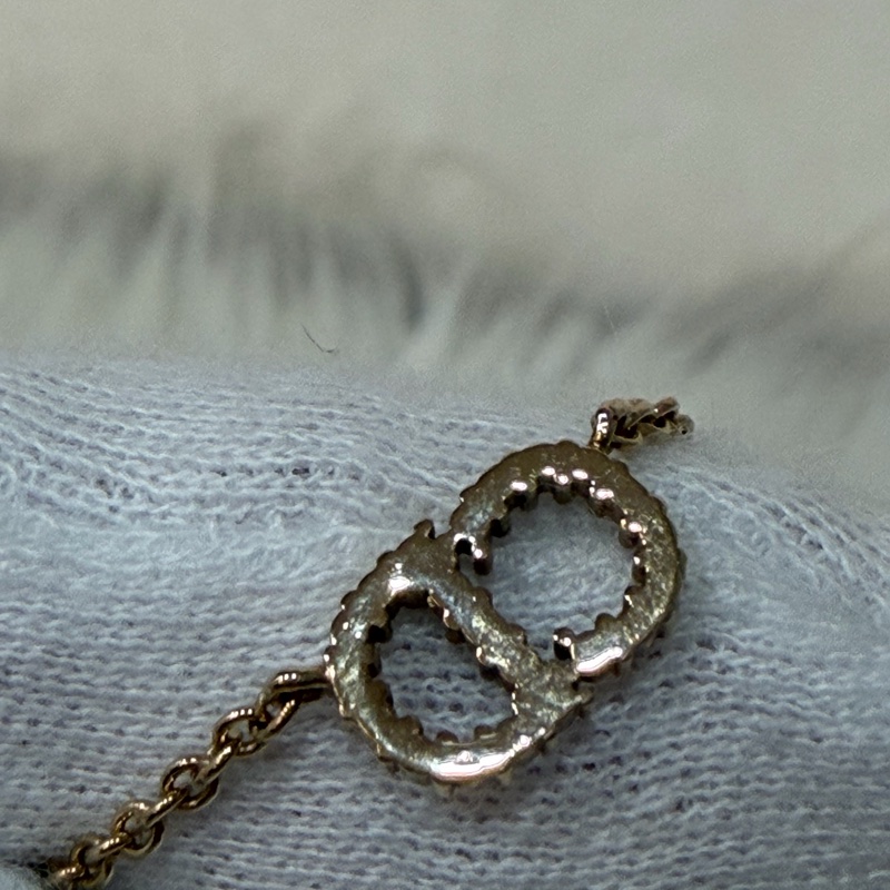 DIOR N2241 金色CD 水鑽 Petit CD 項鍊-9