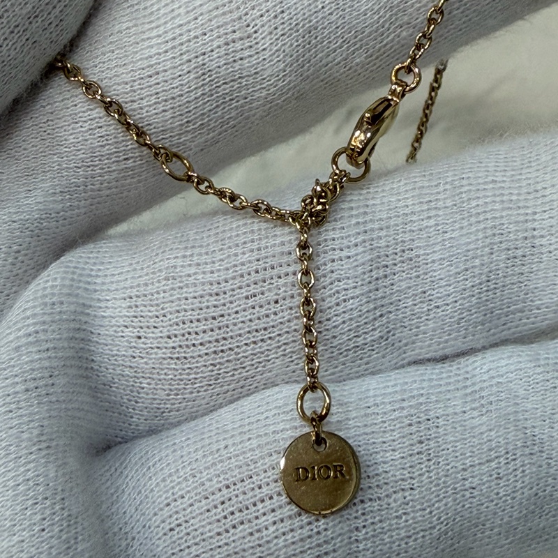 DIOR N2241 金色CD 水鑽 Petit CD 項鍊-12