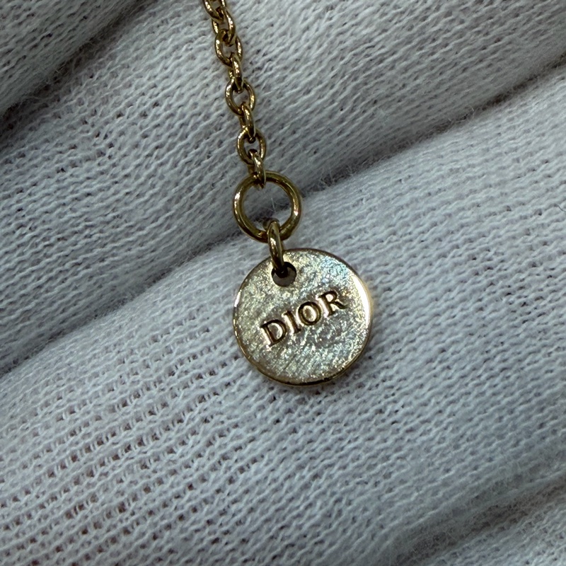 DIOR N2241 金色CD 水鑽 Petit CD 項鍊-13