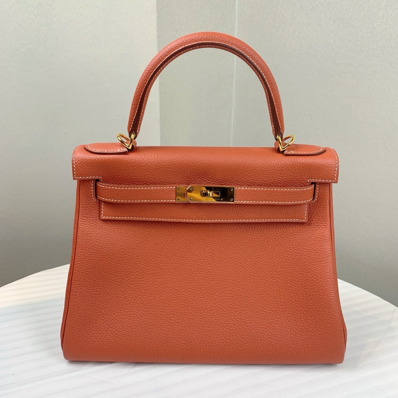 HERMES Kelly28 三文魚紅 手提斜挎單肩都適配 尺寸：28*22*10 配件：盒子 鑰匙 鎖頭 發票 塵袋-1