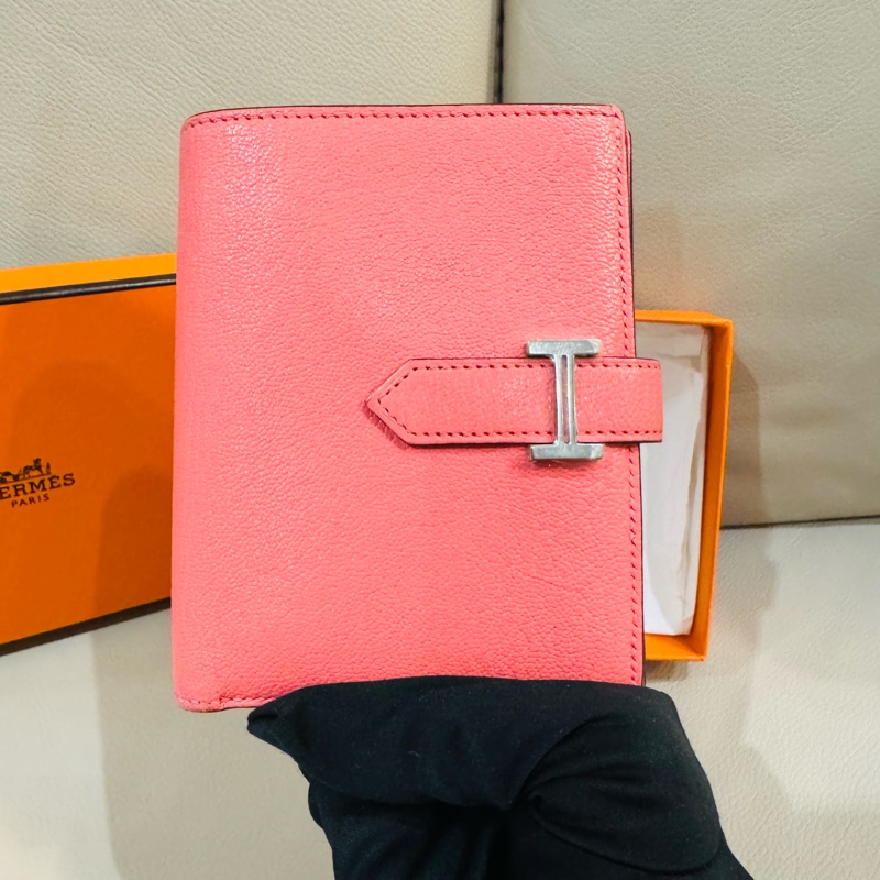 Hermes 愛馬仕 Bearn 短夾/粉色山羊皮/98新美品-2