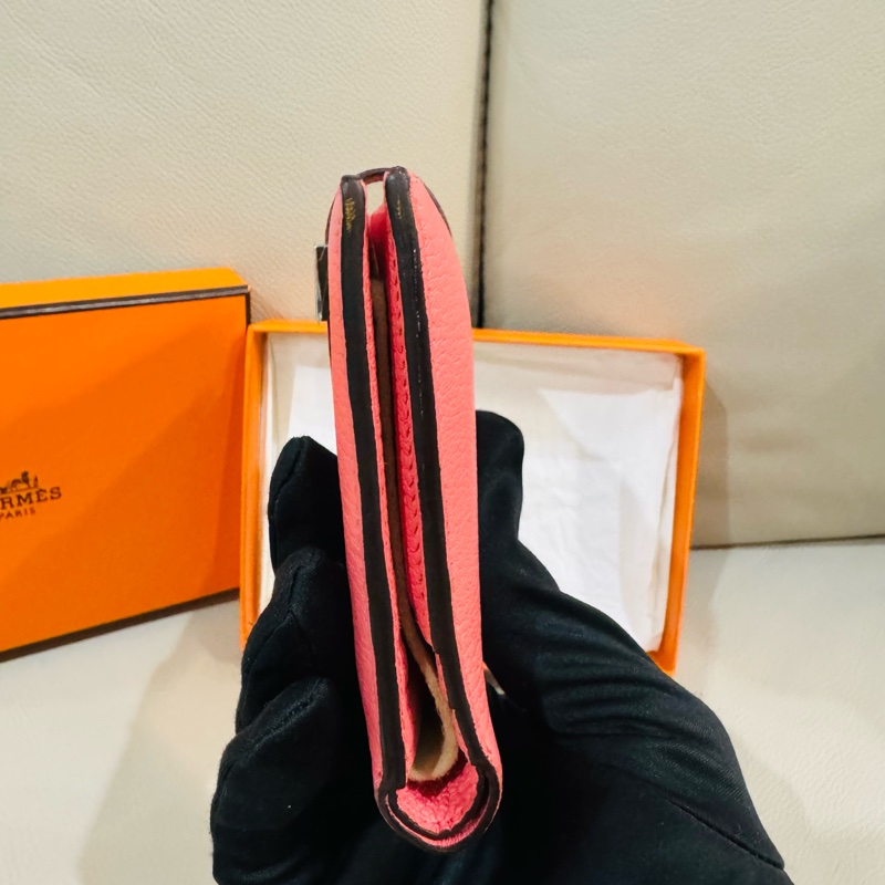 Hermes 愛馬仕 Bearn 短夾/粉色山羊皮/98新美品-3