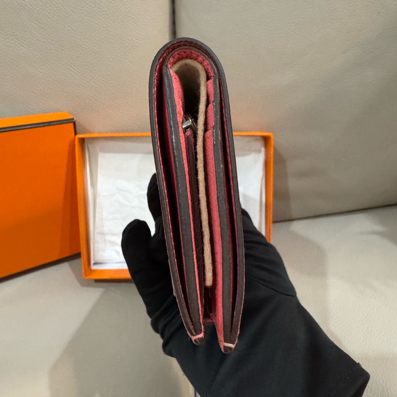 Hermes 愛馬仕 Bearn 短夾/粉色山羊皮/98新美品-5