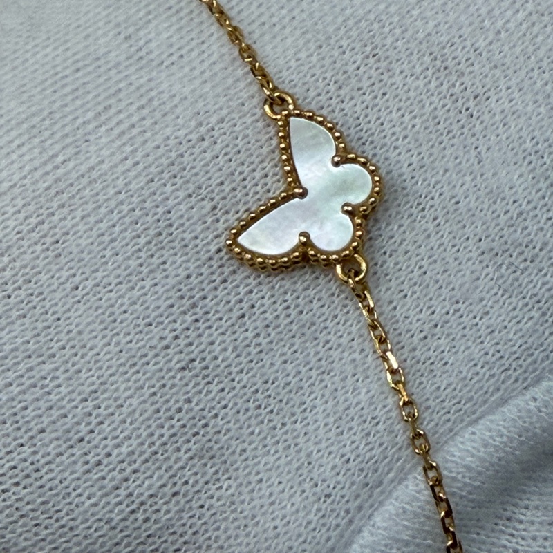 VCA  Van Cleef & Arpels梵克雅寶 18K黃金 珍珠母貝 Sweet Butterflies 手鍊-1