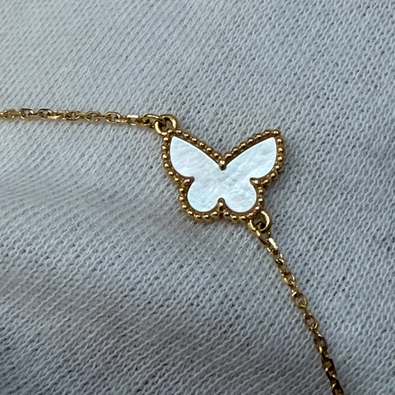 VCA  Van Cleef & Arpels梵克雅寶 18K黃金 珍珠母貝 Sweet Butterflies 手鍊-2