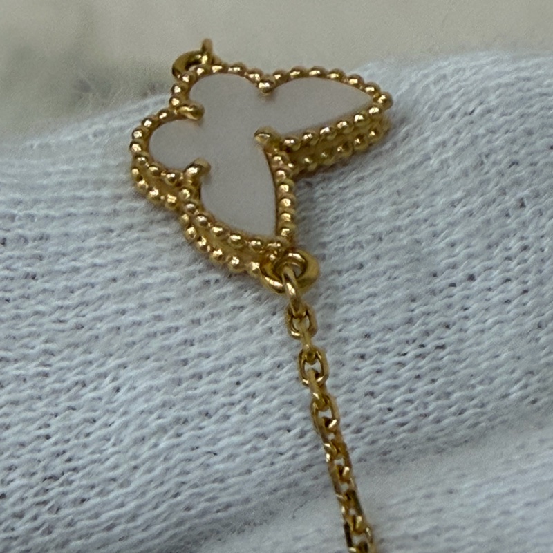 VCA  Van Cleef & Arpels梵克雅寶 18K黃金 珍珠母貝 Sweet Butterflies 手鍊-8