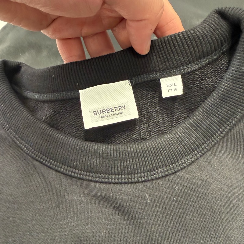 二手Burberry黑色學院logo長袖上衣-9