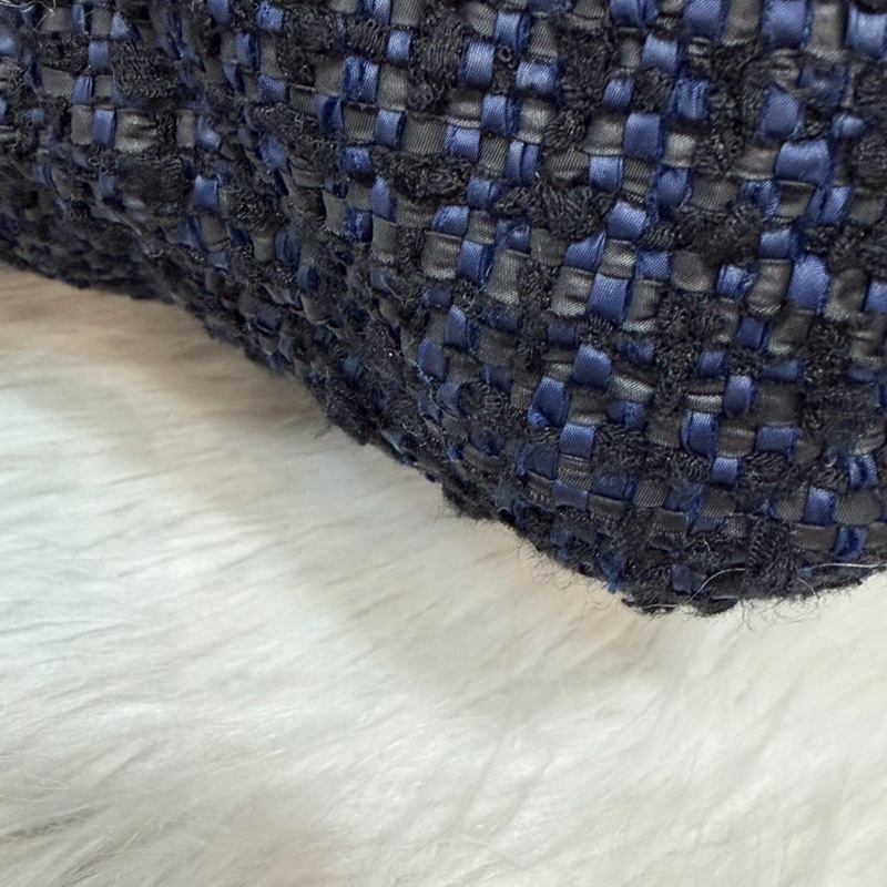 CHANEL AS1161 藍毛呢金釦 兩用 30cm 19包-12