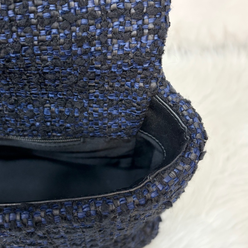 CHANEL AS1161 藍毛呢金釦 兩用 30cm 19包-18