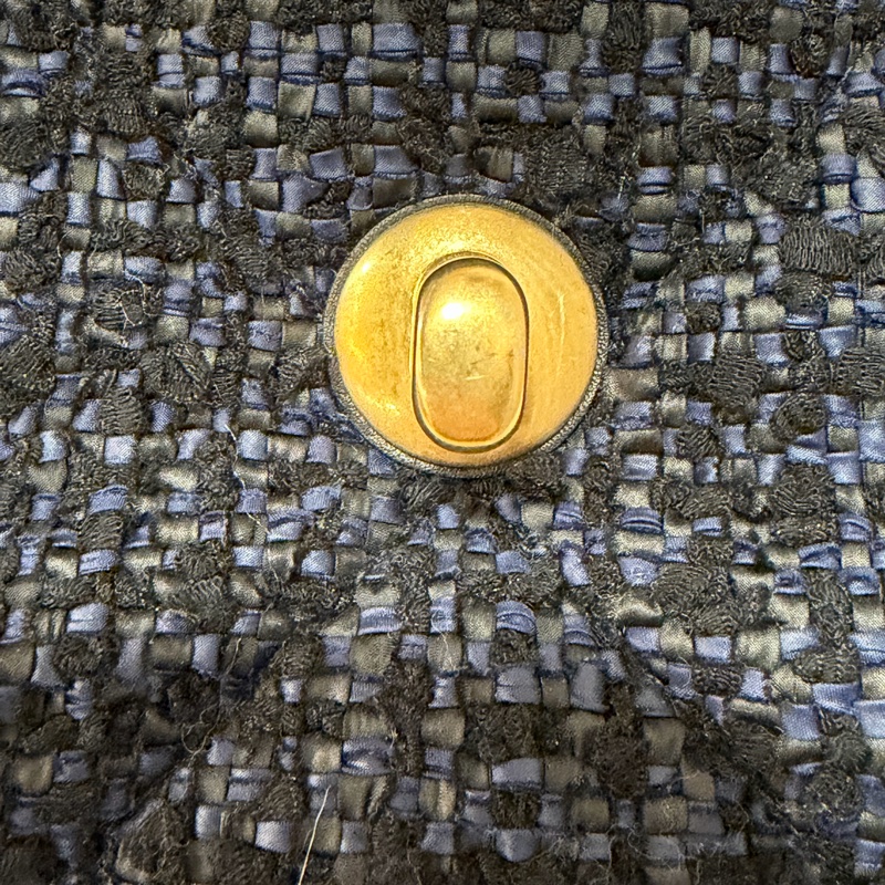 CHANEL AS1161 藍毛呢金釦 兩用 30cm 19包-20