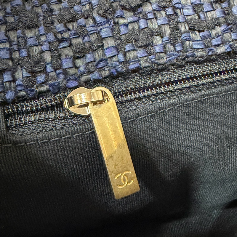 CHANEL AS1161 藍毛呢金釦 兩用 30cm 19包-21