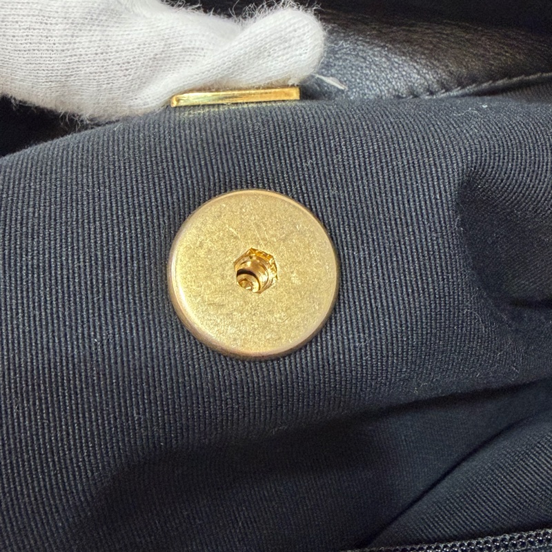 CHANEL AS1161 藍毛呢金釦 兩用 30cm 19包-24