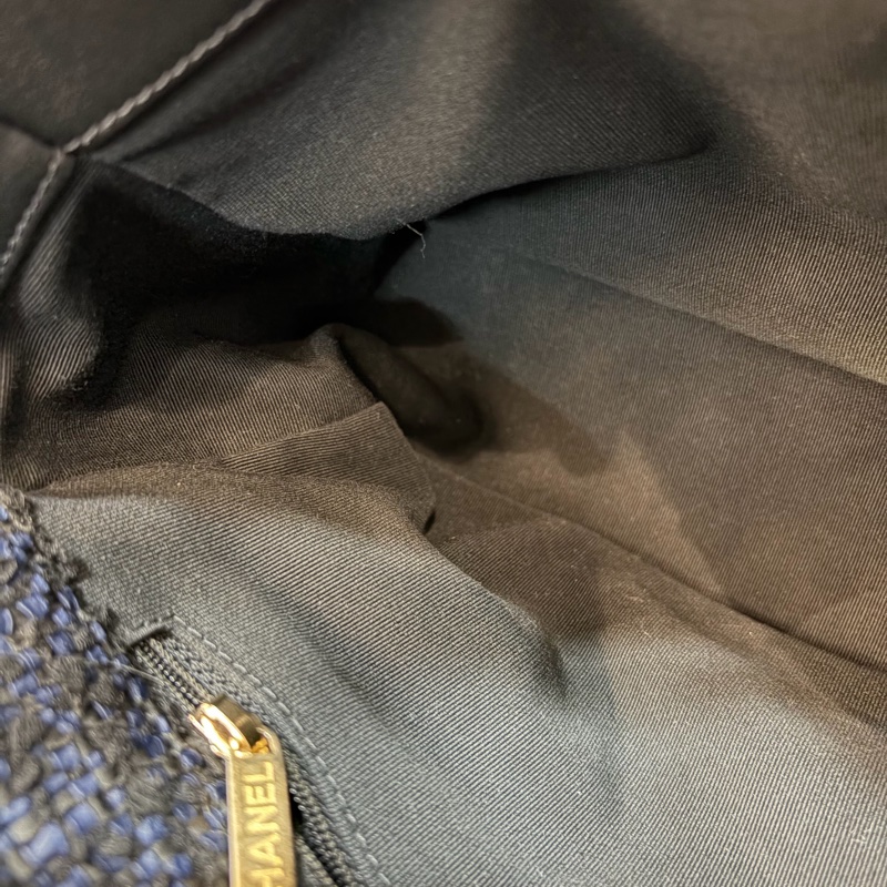 CHANEL AS1161 藍毛呢金釦 兩用 30cm 19包-27