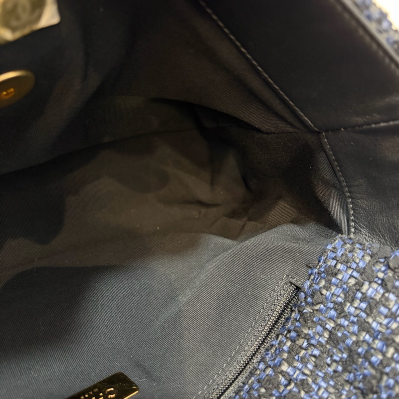 CHANEL AS1161 藍毛呢金釦 兩用 30cm 19包-28