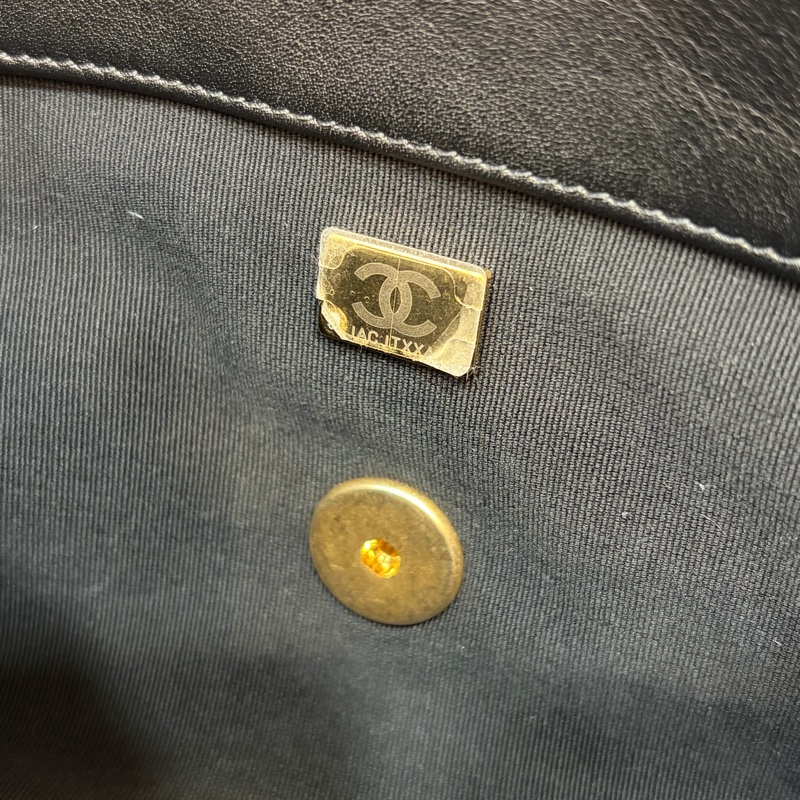 CHANEL AS1161 藍毛呢金釦 兩用 30cm 19包-34