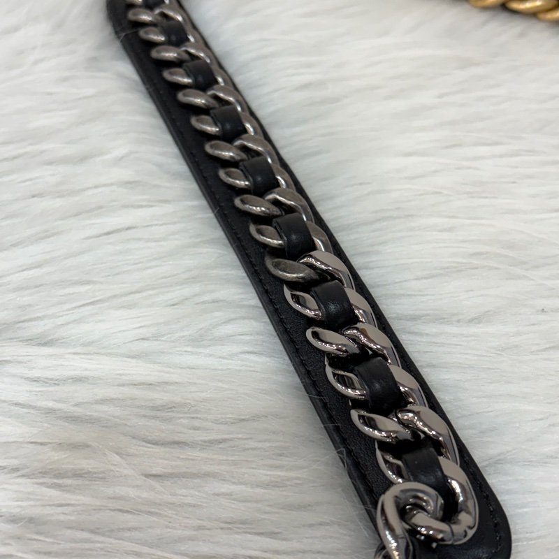 CHANEL AS1161 藍毛呢金釦 兩用 30cm 19包-35