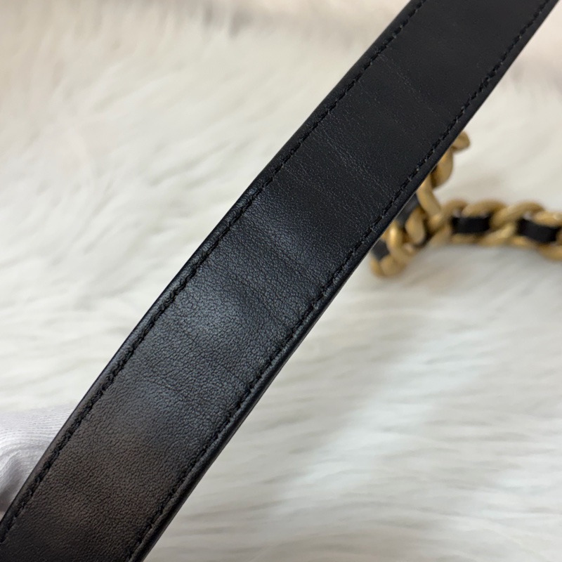 CHANEL AS1161 藍毛呢金釦 兩用 30cm 19包-36