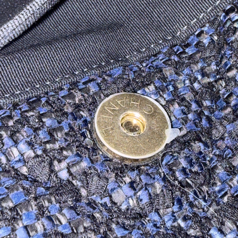 CHANEL AS1161 藍毛呢金釦 兩用 30cm 19包-46