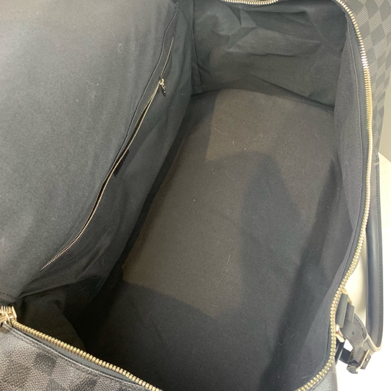 Louis Vuitton LV 男士棋盤格黑色大號旅行袋登機箱 有長肩帶和鎖頭 尺寸：55*25*28cm-8