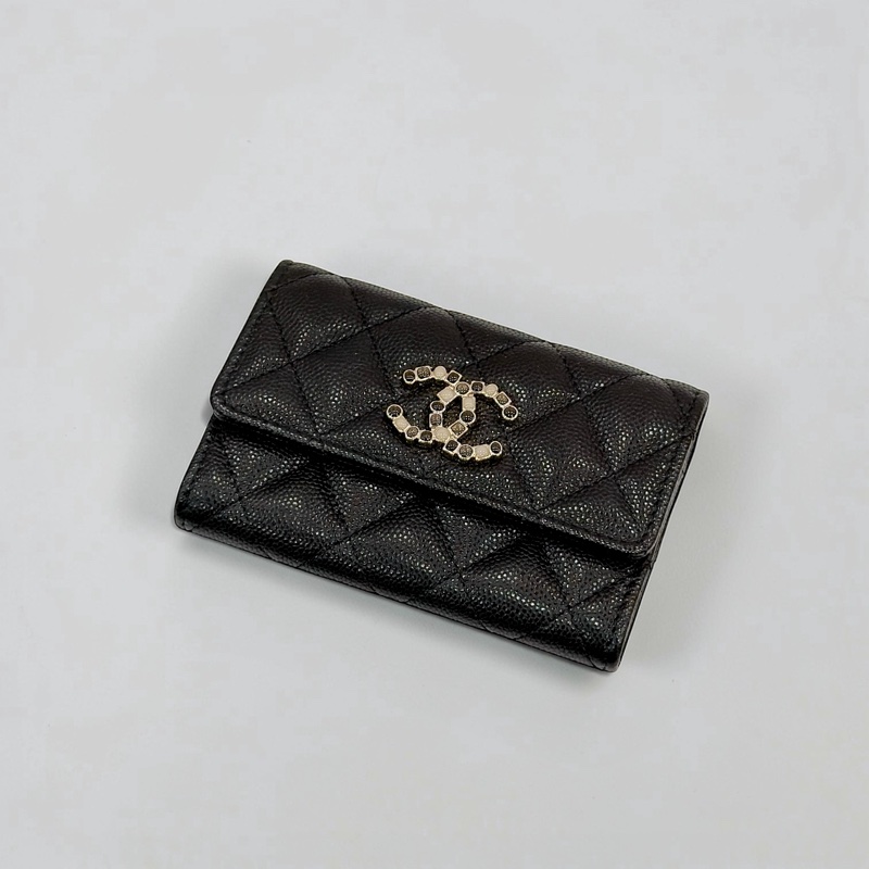 莉亞精品♡Chanel 雙C卡包 黑 二手美品-0