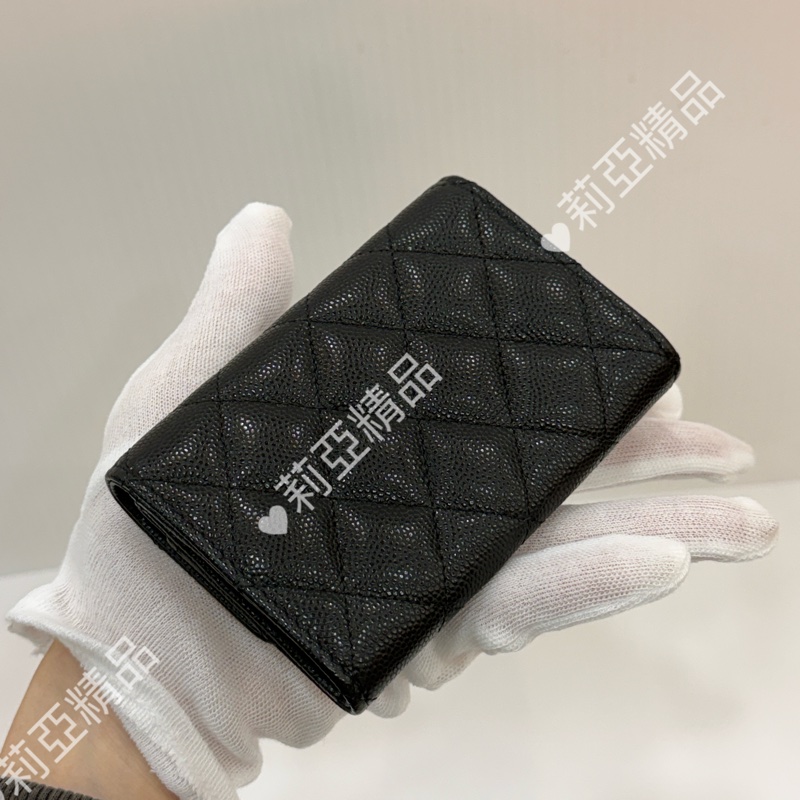 莉亞精品♡Chanel 雙C卡包 黑 二手美品-2