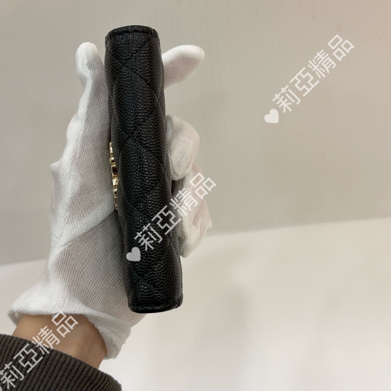 莉亞精品♡Chanel 雙C卡包 黑 二手美品-5