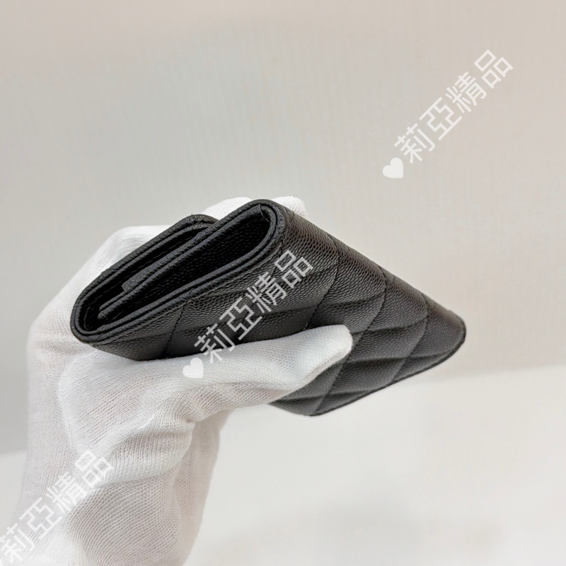 莉亞精品♡Chanel 雙C卡包 黑 二手美品-7